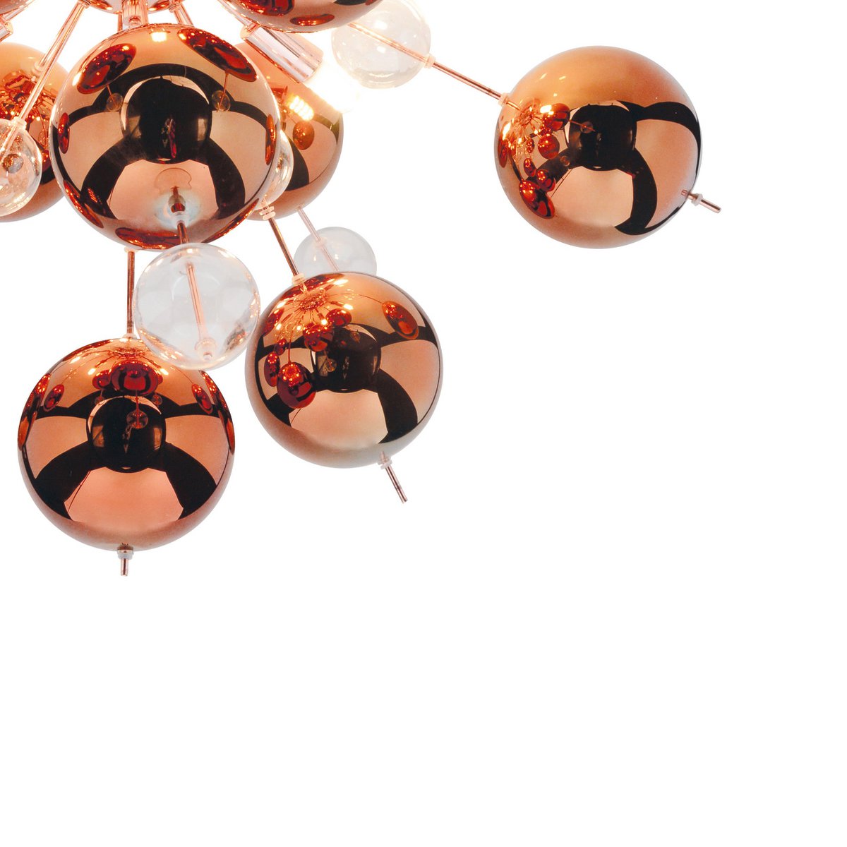 Plafondlicht "explosie" metaal en glas, G9 -versies, plafondlamp voor eetkamer, woonkamer, gang of kantoor, Ø57 cm