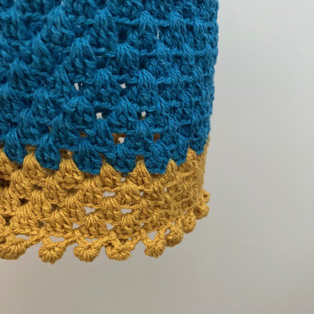 Luna -Leena Lampion Crochet - Turquoise - Organisch katoen - Handhaak in Nepal