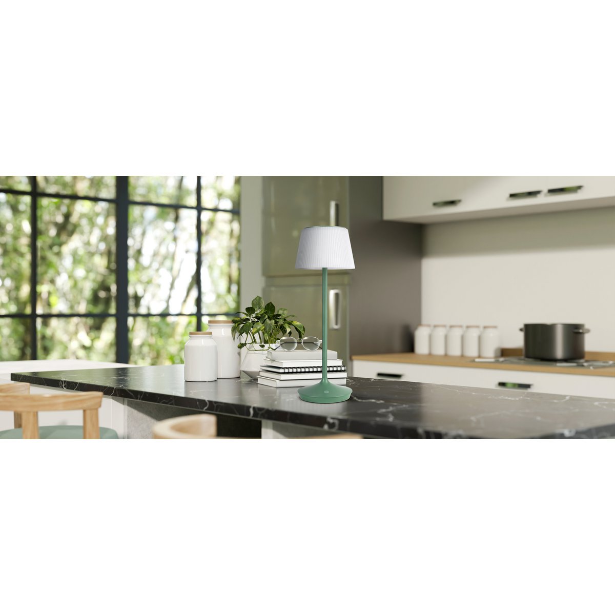 LED -licht "Emmi" voor buiten en binnen, tafellamp gemaakt van metaal en plastic, met stevig gebouwd -in LED's, LED -tafellamp voor balkon, terras, tuin, woonkamer, wintertuin, ca.