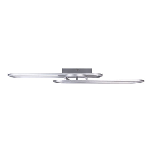 LED CCT-plafondlamp "Carlon" gemaakt van Matt-Silver Aluminium en Plastic, met geïntegreerde LED, 120 cm lang