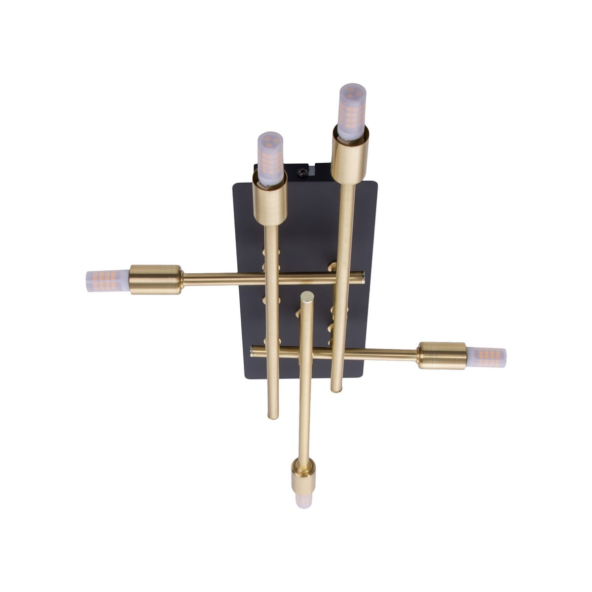 LED -plafondlamp "Ancona" met achtergrondverlichting gemaakt van metaal in zwart en messing, G9 -versies, lamp voor woonkamer, eetkamer, gang en kantoor, ca.