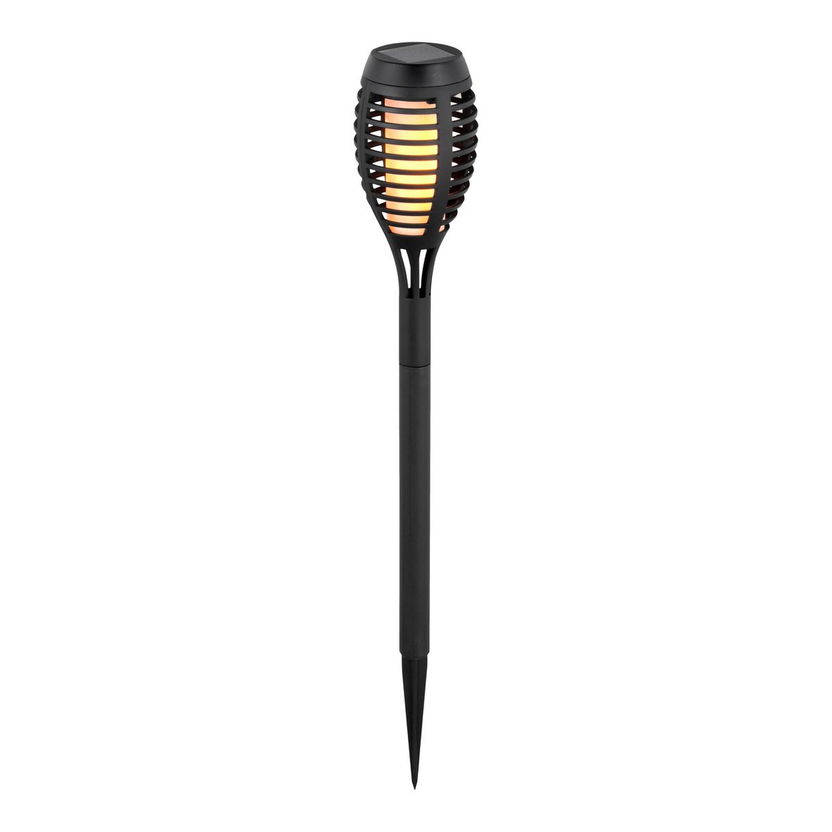 5 Set LED -aarde spies "Torch" 45 cm gemaakt van grijs plastic, met geïntegreerd LED, zonnelampje voor buiten