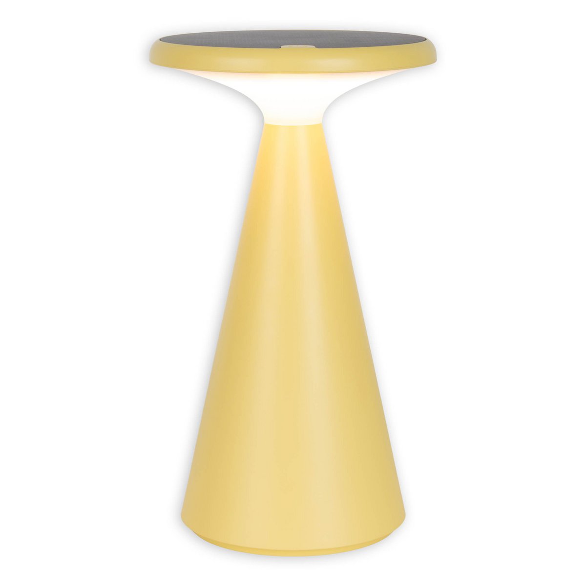 Zonne -batterijlamp "Palu" voor buiten en binnen, gemaakt van plastic in geel, 20 cm hoog