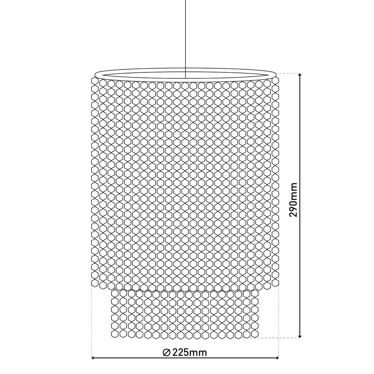 Deko hanger lamp "Kira", moderne kroonluchter gemaakt van metaal en plastic in helder/transparant, met E27 -versie en een Øvon 22,5 cm