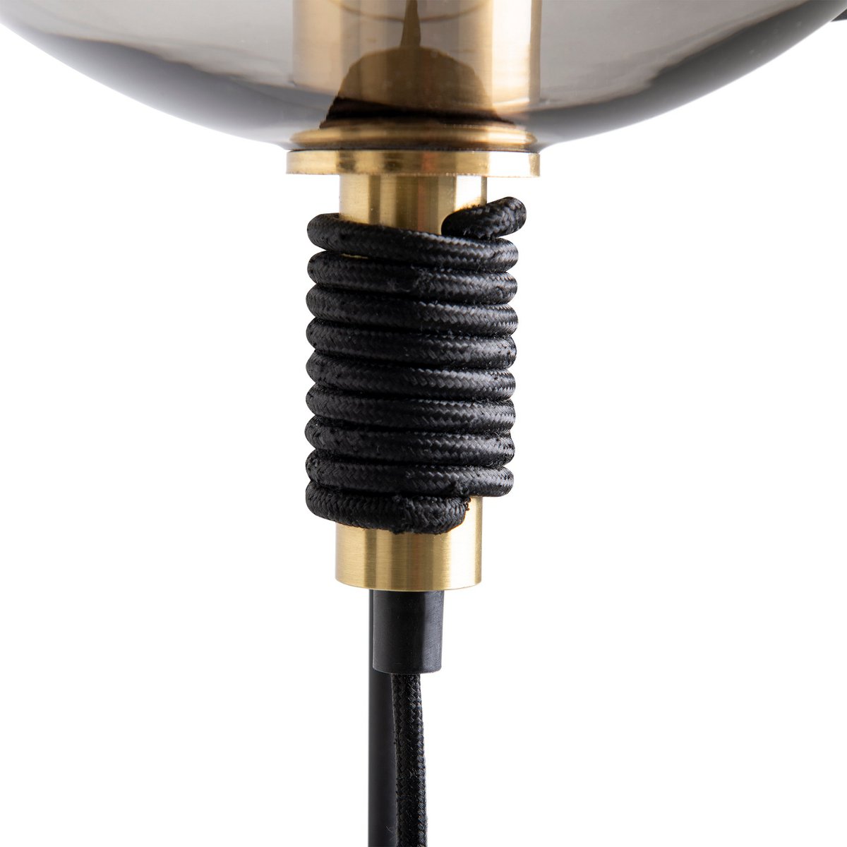 Stapellamp "stelo", moderne vloerlamp gemaakt van zwart metaal en rookglas, E27 -aansluiting, 128,5 cm hoog, voor eetkamer, woonkamer, gang of kantoor,