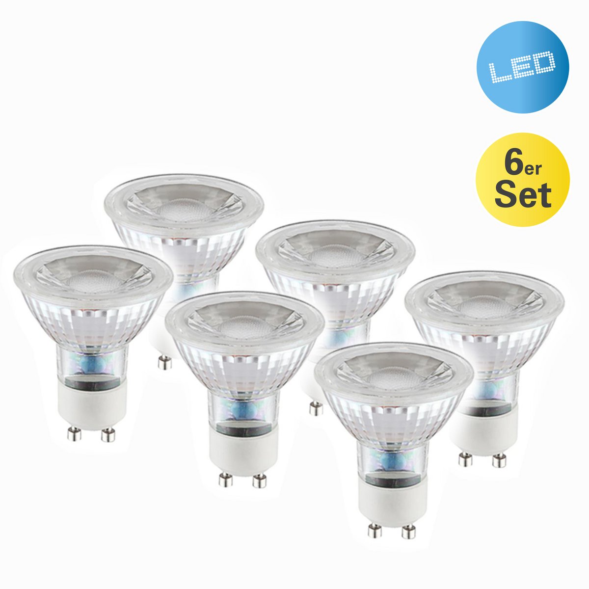 Set van 6 LED lampen GU10/5W "Marla"