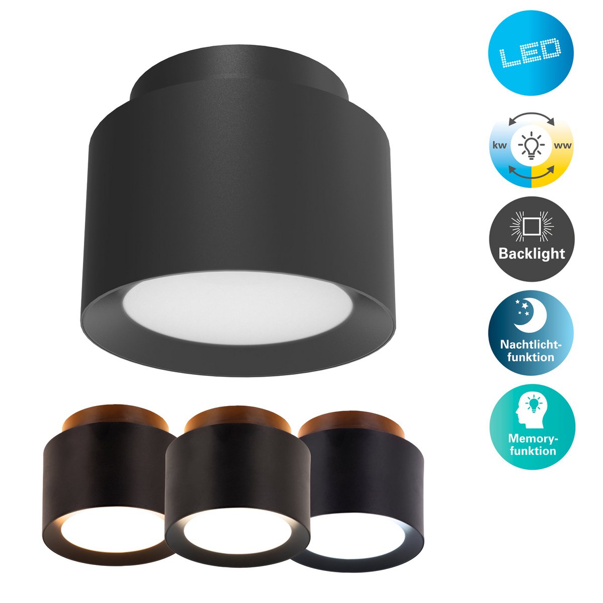 LED Spot D: 11,5 cm Schwarz "Trimes"