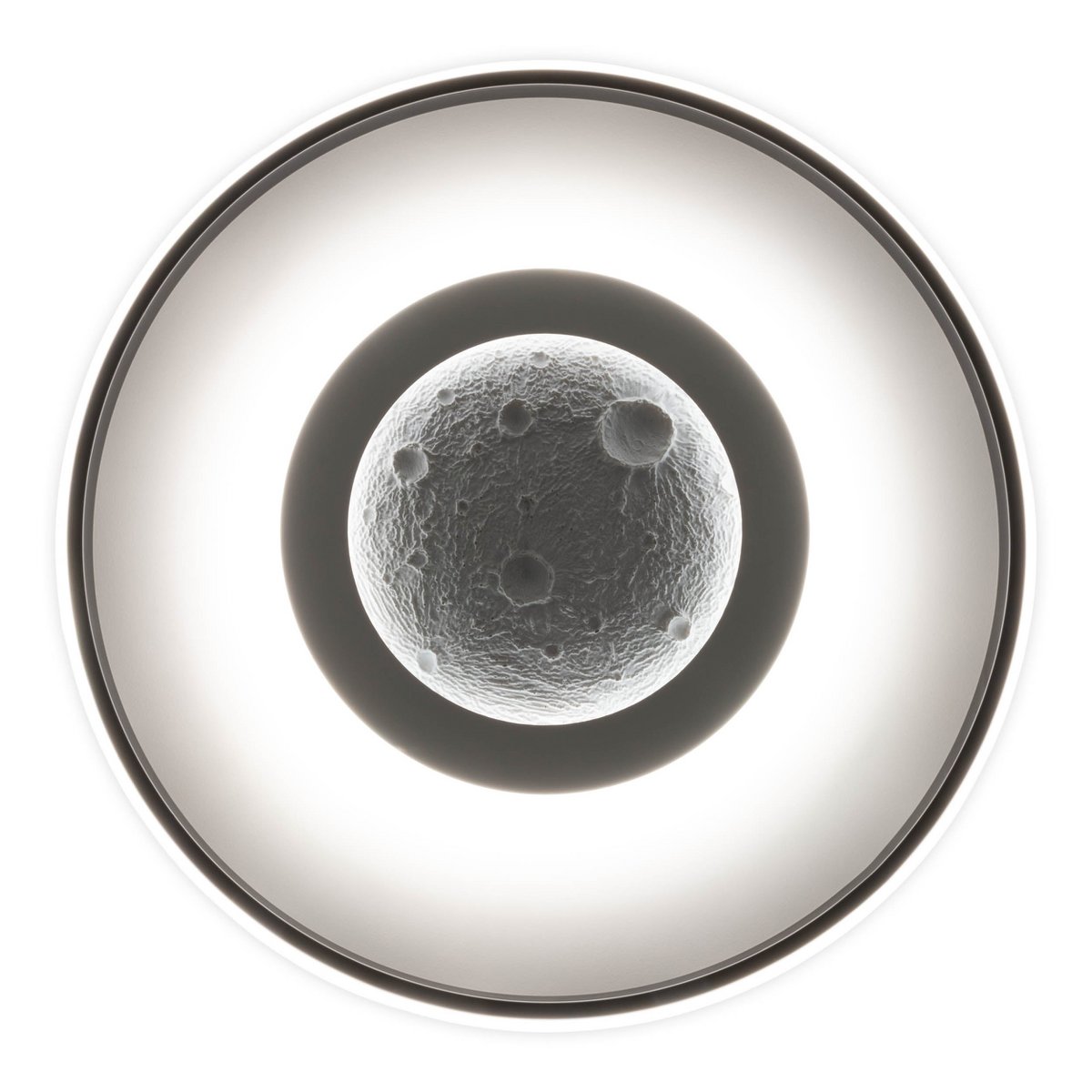 LED -plafondlamp CCT / RGB met maanstructuur, Ø 50 cm, veel functies, gemaakt van metaal en plastic, inclusief afstandsbediening