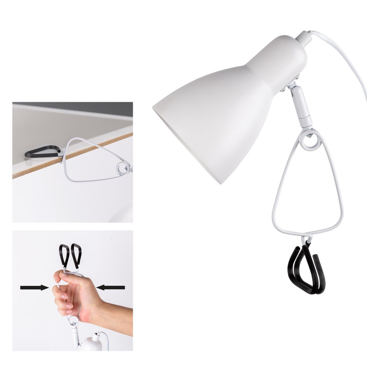 Klemtafels "Mara" Matt White voor E14 Max. 18 Watt, voor interieurs, 28 cm hoog