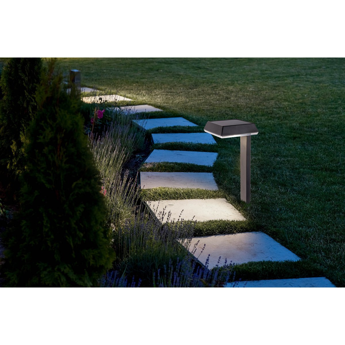 Zonne -decoratief spit "Sigi", 79 cm hoog, plastic, zwart, geïntegreerde LED's, warm wit