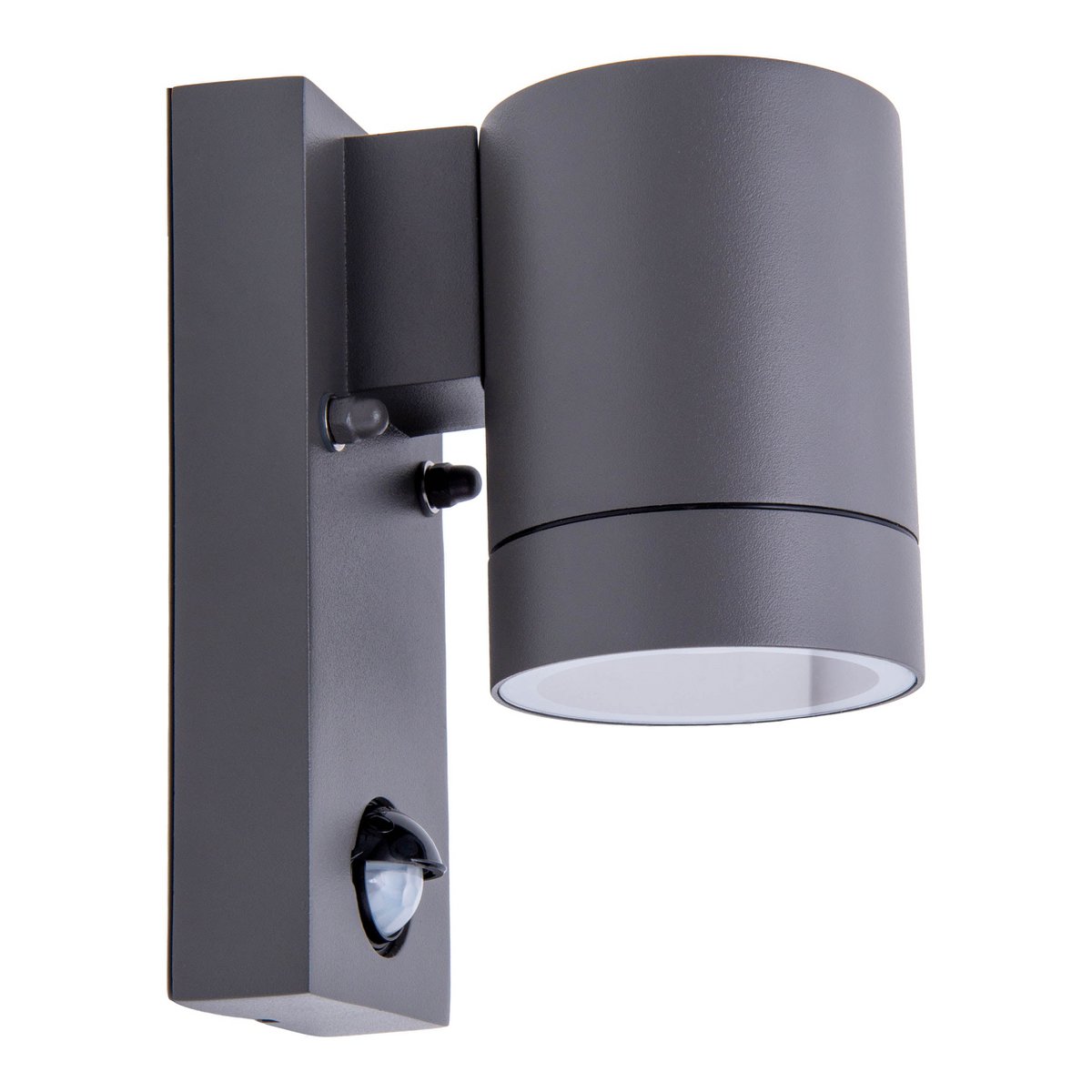 Buiten Wall Lamp "Romb" met bewegingsdetector, antraciet -gekleurd aluminium, timer, veranderbare lamp, 7 x 12,5 x 16,4 cm