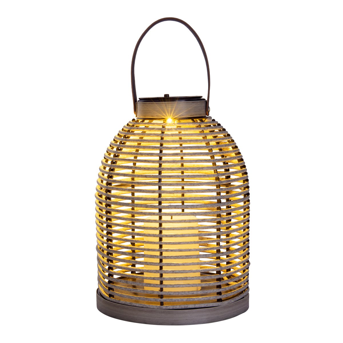 LED ZONNELIJKE LICHT "KORBINIAN" Decoratie voor het buitengebied gemaakt van metaal en plastic in grijs, met stevig ingebouwde LED's