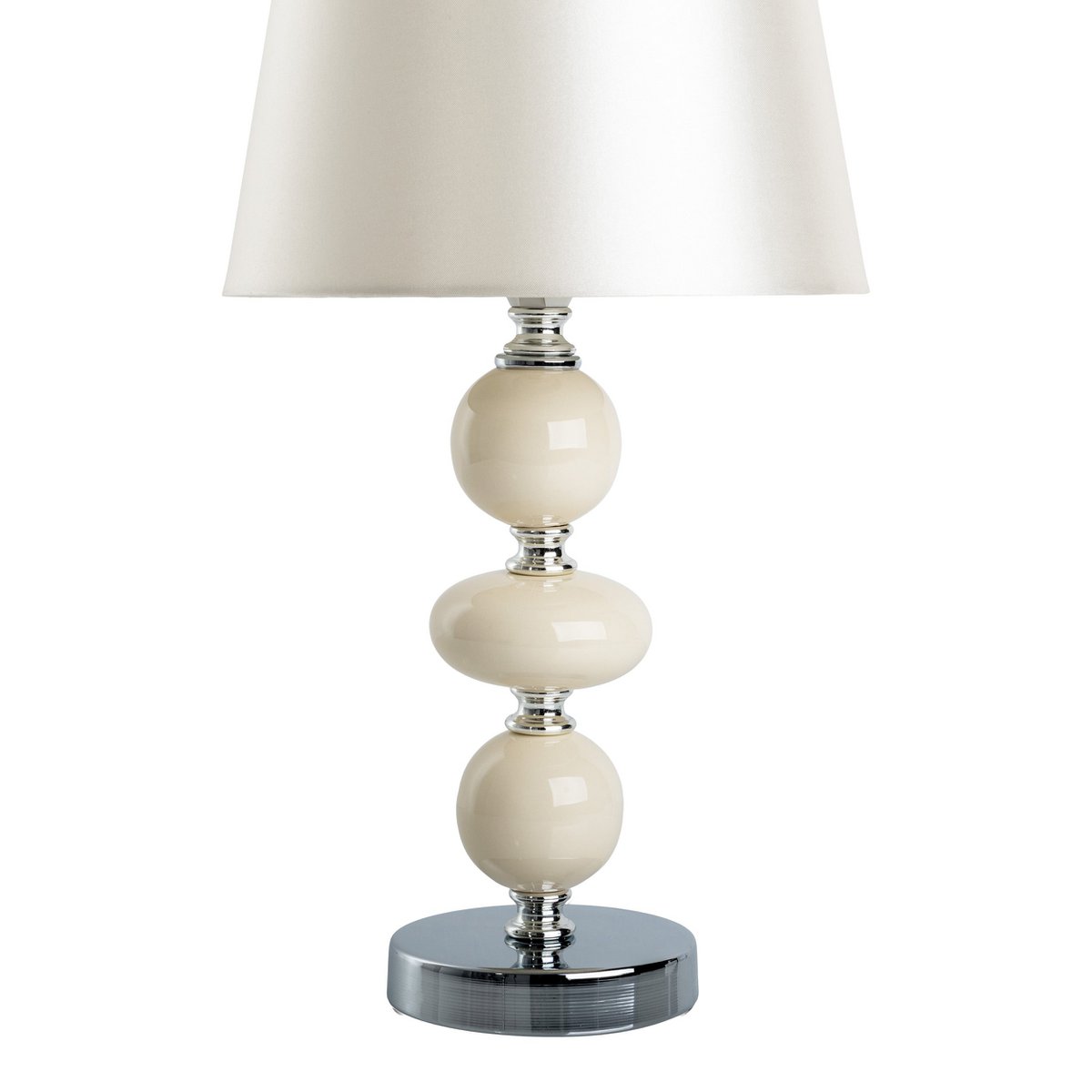 Keramische tafellamp "Araga" 36 cm hoog, tafellamp gemaakt van metaal, keramiek, met tekstbladen, beige, met E14 -aansluiting, verlichting voor eetkamer, woonkamer, gang of kantoor