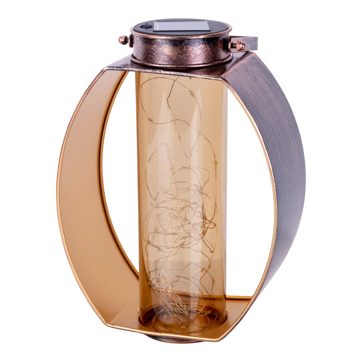 LED ZONNELIJKE LICHT "Fairylight" voor terras en balkon, LED -tafellamp gemaakt van metaal gemaakt van zwart en goud en acryl, stevig gebouwd -in LED's, decoratie Solar Light 26 x 19,5 x12,5 cm