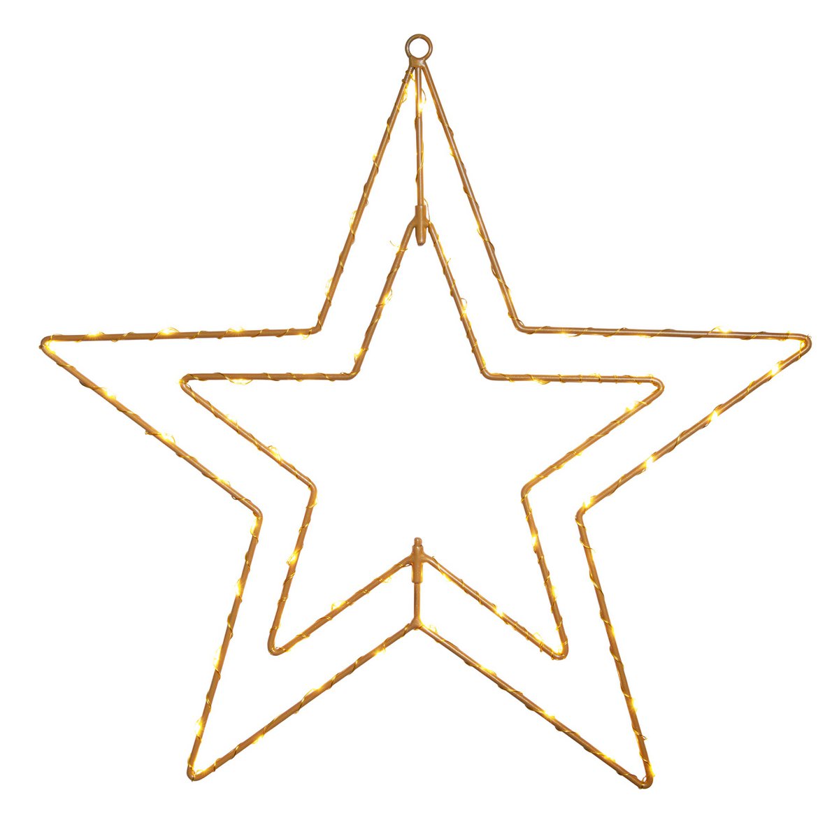 LED Outdoor Christmas Lamp "Stern" Ø 40 cm kerstdecoraties gemaakt van metaal in goud met stevig geïnstalleerde LED's