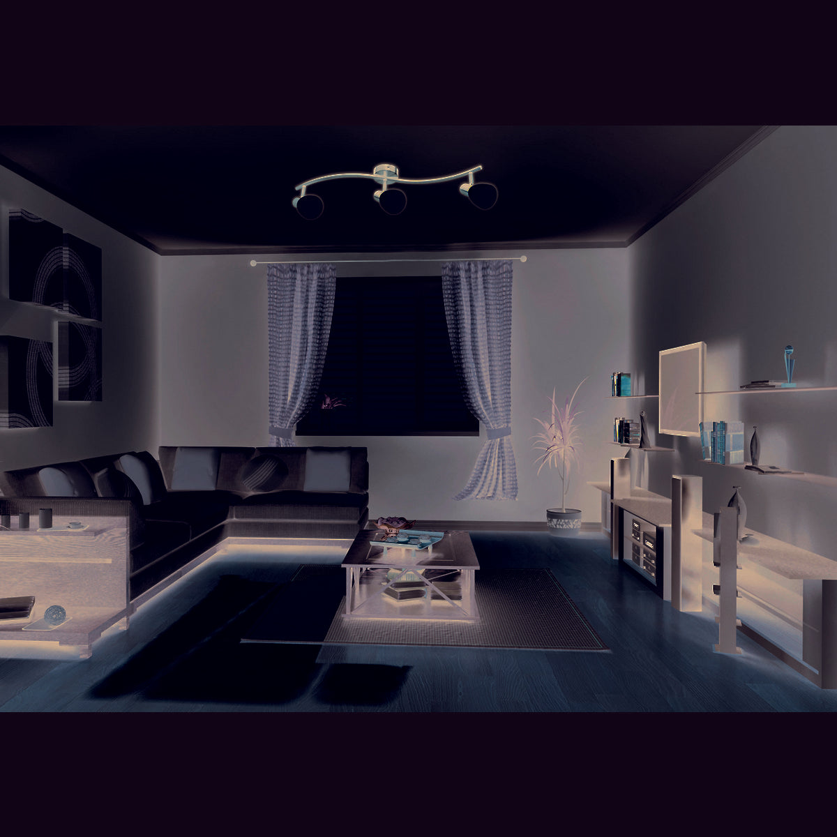 3 LED wand- en plafondspots "Mestre"