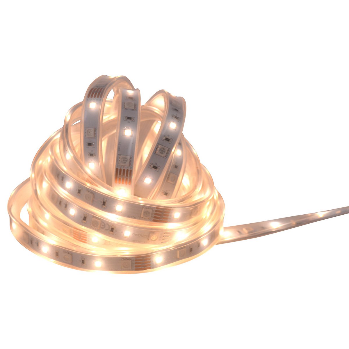 De LED "Stripe" buiten 500 cm, 24 watt, warm wit, met kleurwisselaar, dimbaar, inclusief afstandsbediening en accessoires