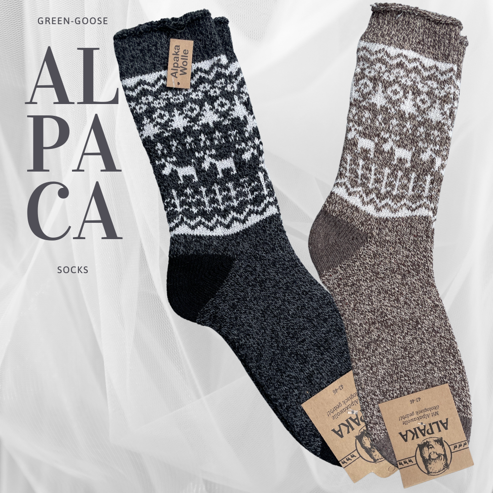 green-goose Alpaca Herensokken- 2 Paar - 100%