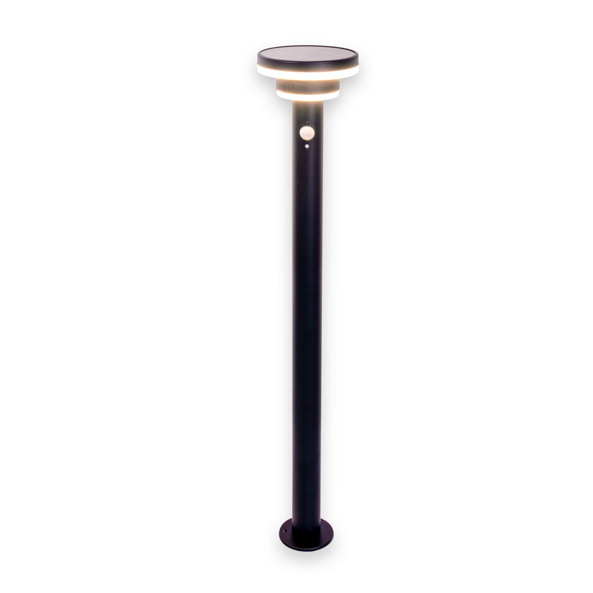 Led Solar Standing Lamp "Nora" met Earth Skeer, voor buiten, metaal en plastic aarde spies in het zwart, met geïntegreerde LED