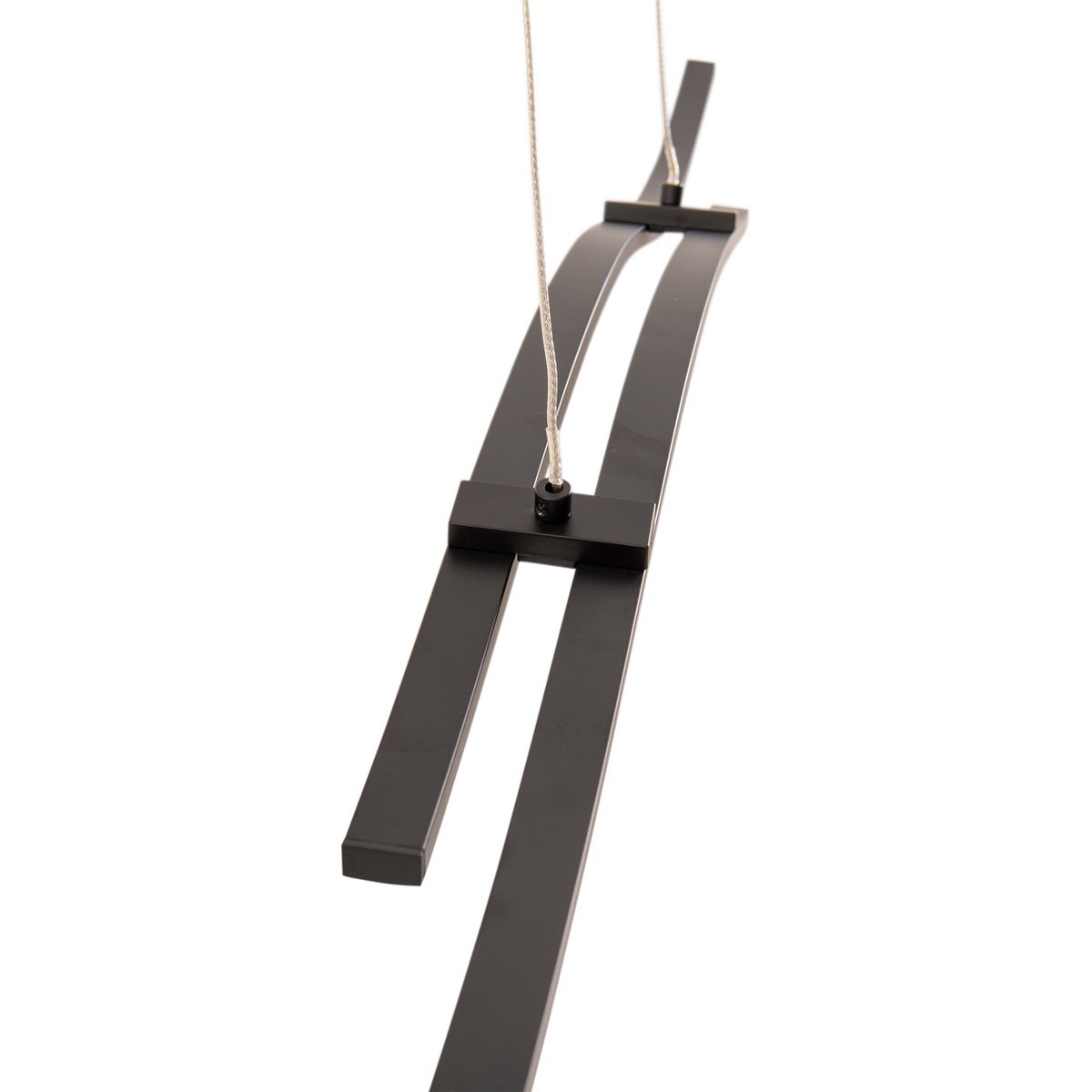 LED hanglamp "onda", hanglamp gemaakt van metaal en plastic in zwart, met stevig ingebouwde LED's, verlichting voor woonkamer, eetkamer of kantoor, 96 cm lang