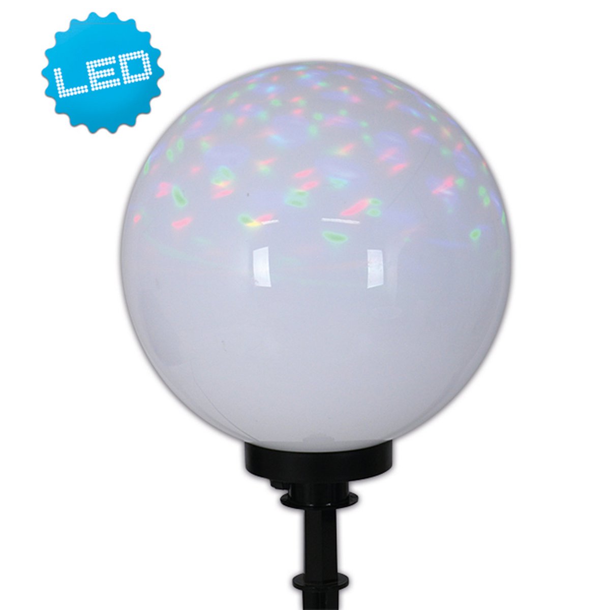 Buiten de Spitical Spit "Ball" D: 30 cm, voor buiten, plastic aarde spies, wit, E27, - Wegelettes