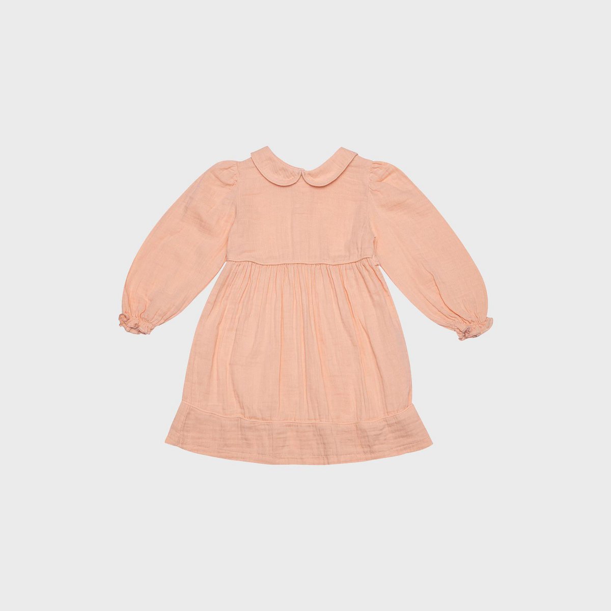 OrganicEra Biologische mousseline Peter Pan-kraagjurk, zalm