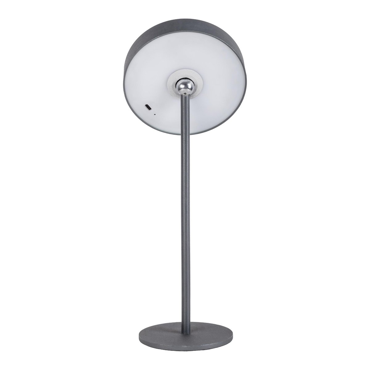 LED -batterijtafellamp magnetisch "ella" voor buiten en binnen, gemaakt van metaal en plastic in grijs, 35 cm hoog