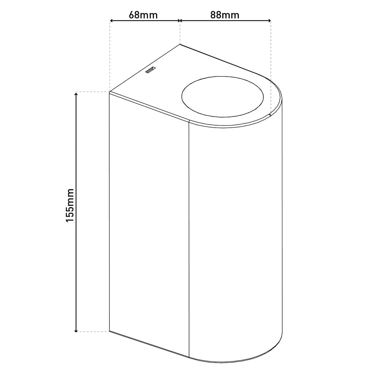 Buiten wandlamp "Alecto" meet 6,8 x 8,8 cm en is 15,5 cm hoog. Het bestaat uit een hoogwaardig plastic met een enigszins gestructureerd oppervlak dat eruit ziet als geschilderd. Tijdloos zwart maakt de lamp universeel bruikbaar.