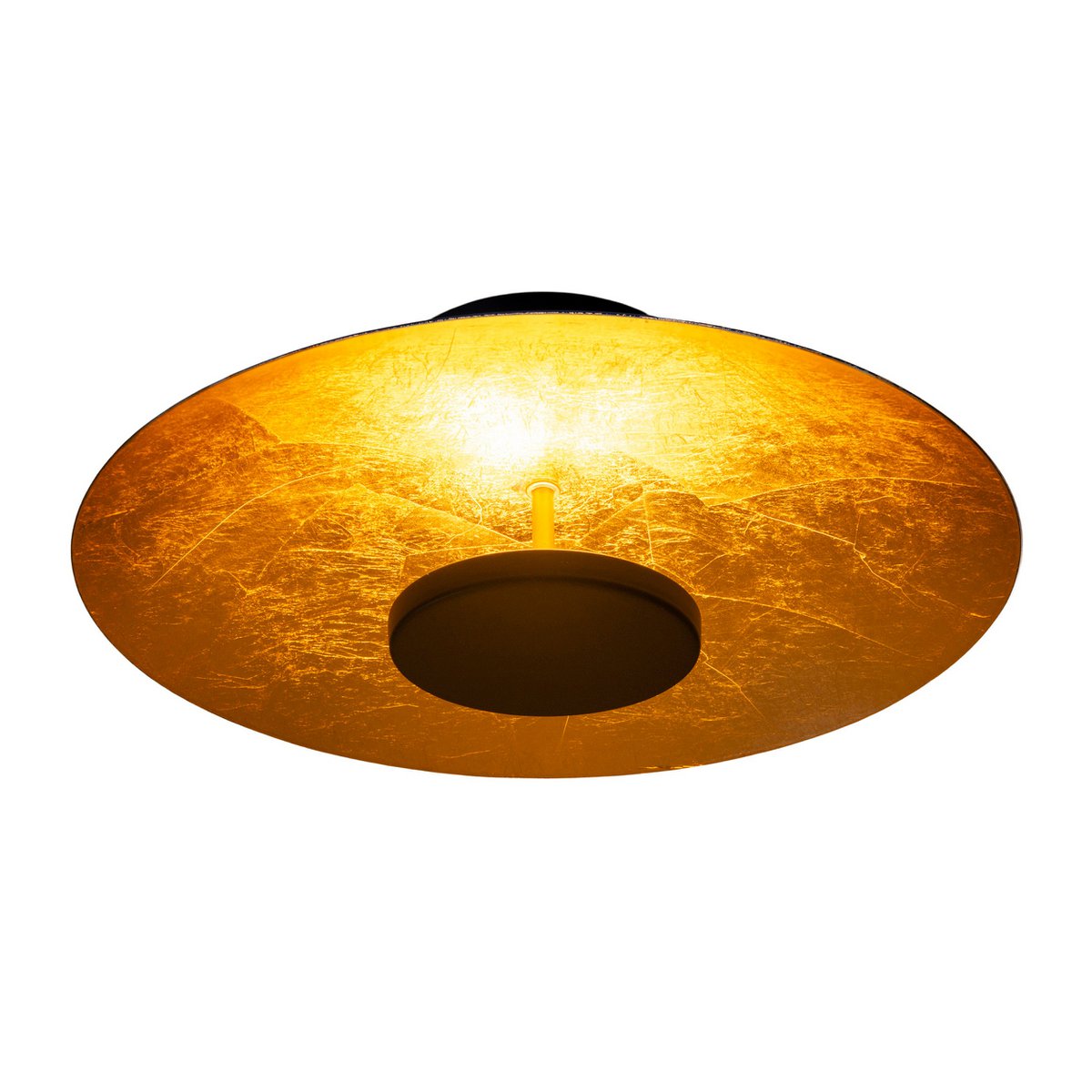 LED -plafondlamp "Firenze" metalen plafondlamp in het zwart en goud, stevig geïnstalleerd, verlichting voor woonkamer, kantoor of de toegangsstang 40 cm diameter