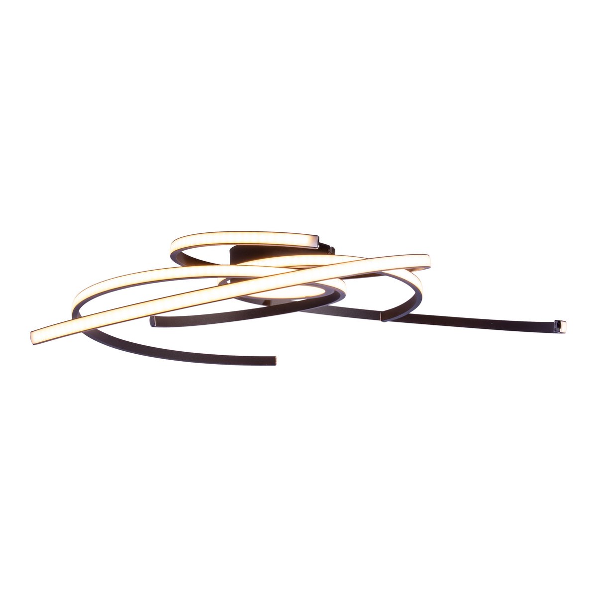 LED -plafondlicht "Radon" in zwart, gemaakt van metaal en plastic, met stevig ingebouwde -in LED's Ø 57 cm