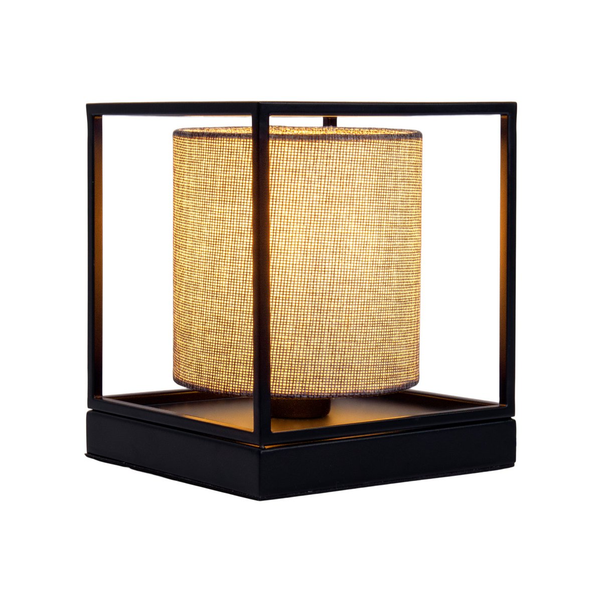 Tafellicht "Beta" grijs gemaakt van metaal met stofscherm in grijs, met E14 -aansluiting, lamp voor woonkamer, eetkamer, gang en kantoor, 15 x 15 x 17 cm