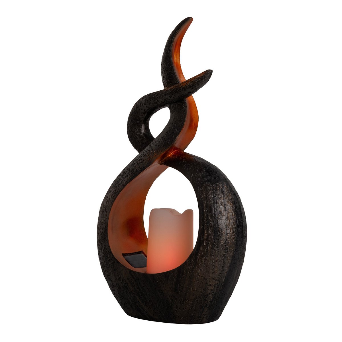 LED Solar Decol Light "Candle Flame", voor buiten, bruin plastic, geïntegreerde LED.