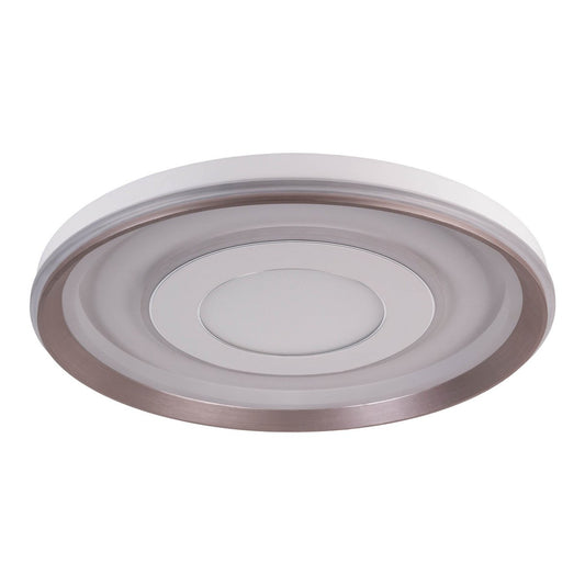 LED-plafondlamp "Doira" Ø 50,5 cm, 7,5 cm hoog, metaal en plastic in zilver en wit, geïntegreerde LED's, 3600 lm licht licht, dimable, CCT-functie 3000-6500 K, nachtlichtfunctie