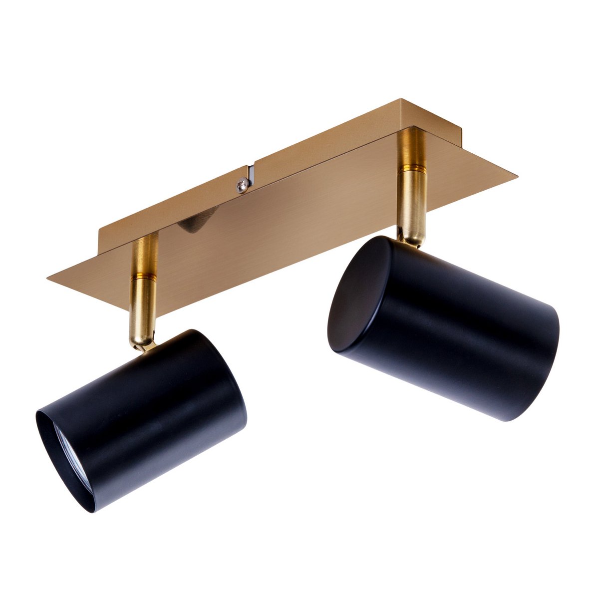 Muur- en plafondlamp met 2 zitplaatsen "Frida" in metalen zwart / goud, plafond schijnwerpers, GU10, plafondlamp voor eetkamer, woonkamer, gang of kantoor, 24 cm lang