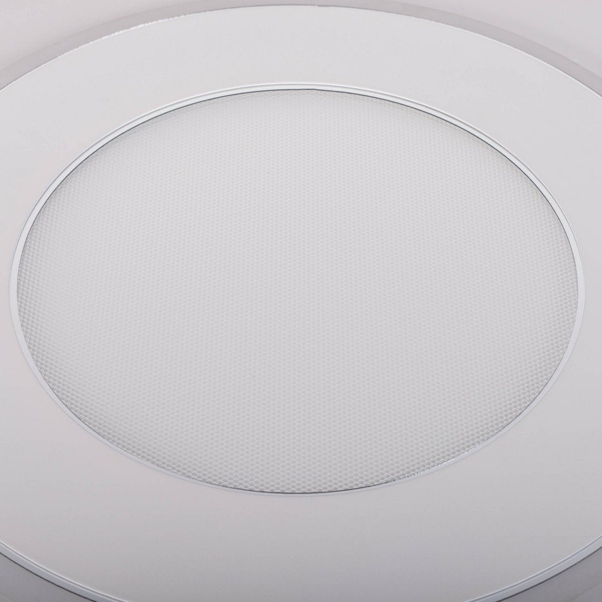 LED-plafondlamp "Doira" Ø 50,5 cm, 7,5 cm hoog, metaal en plastic in zilver en wit, geïntegreerde LED's, 3600 lm licht licht, dimable, CCT-functie 3000-6500 K, nachtlichtfunctie