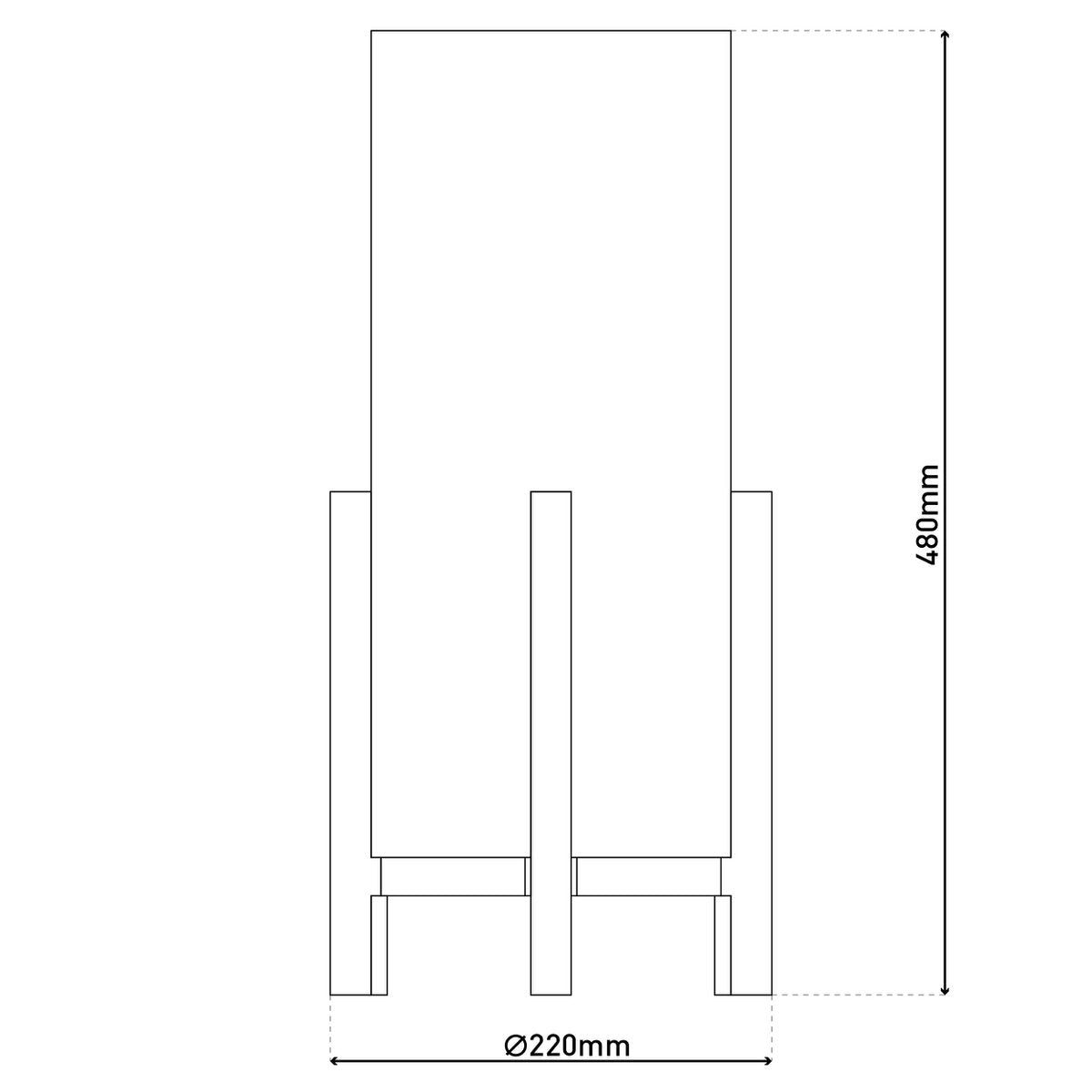 Ackitical Lamp "Madita" 48 cm hoog, in wit/natuur, met geïntegreerde LED, dimbaar met aanraaksensor
