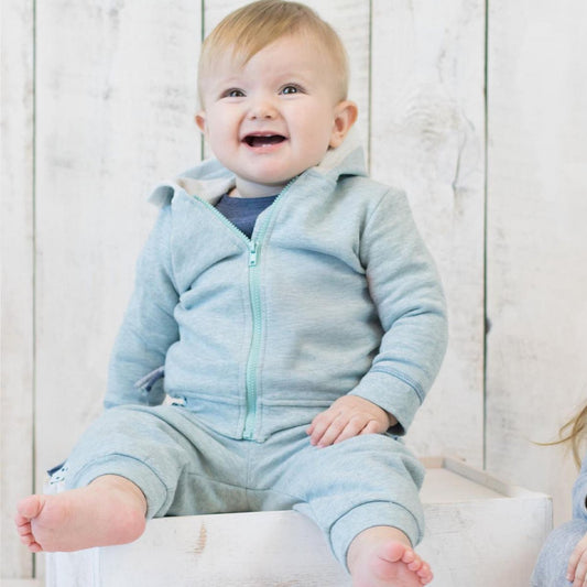 OrganicEra biologisch babyjack met capuchon, aqua