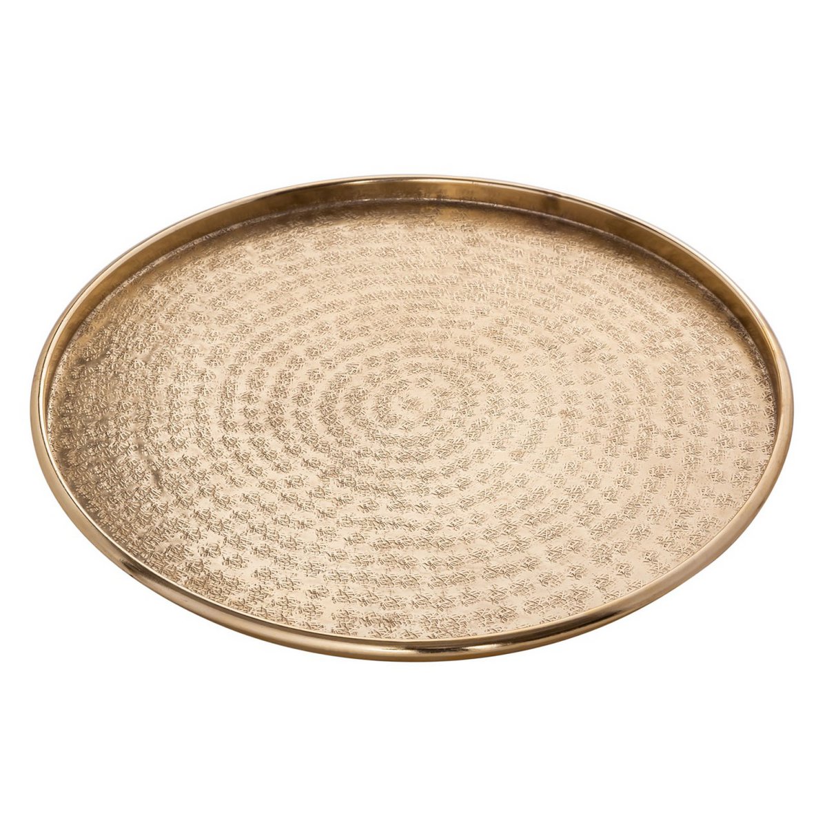 Decoratief dienblad Ø 40 cm rond zilveren of gouden serveerschakel metalen kaarslichtbakje