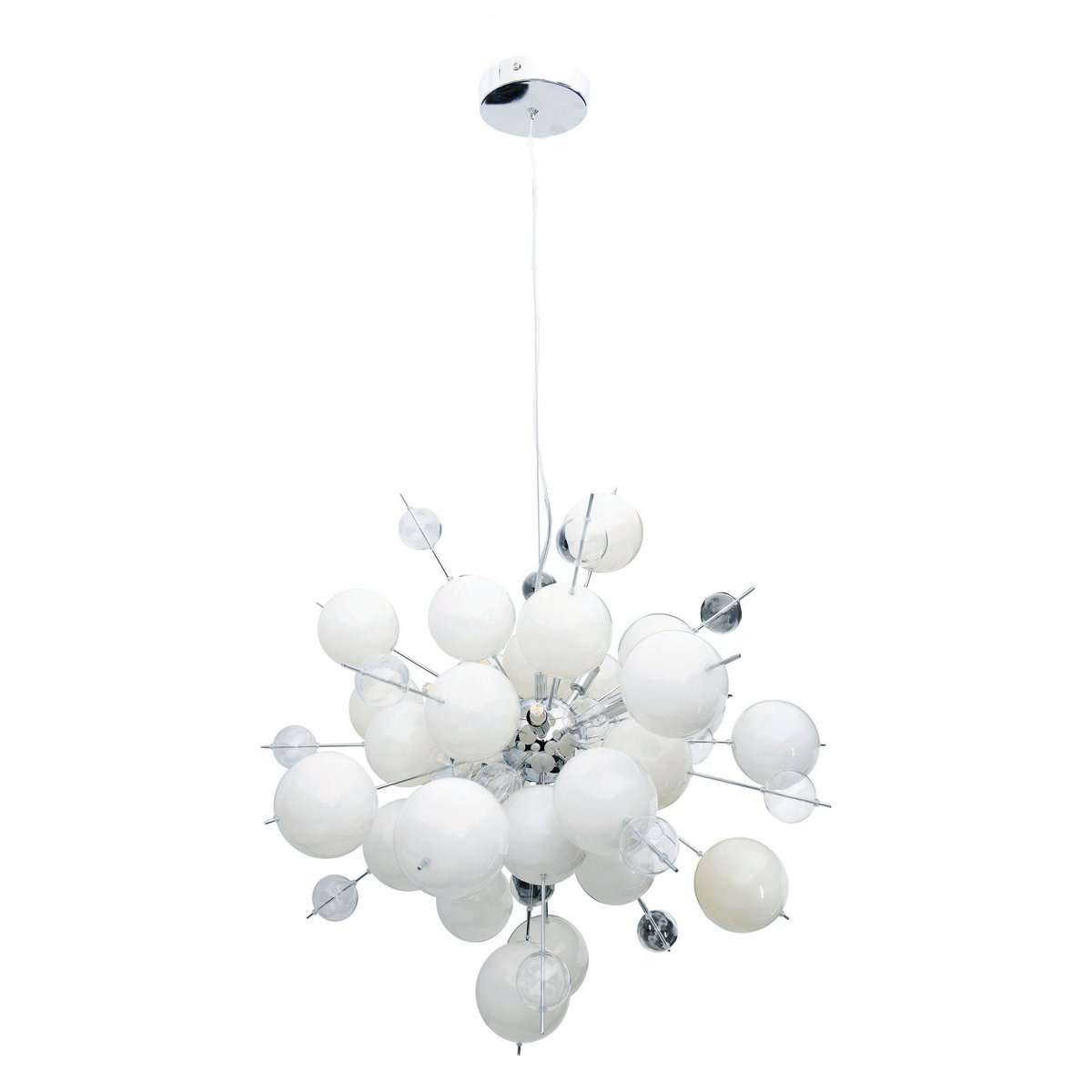 Hanger lamp "explosie" wit gemaakt van metaal en glas, G9 -versies, voor eetkamer, woonkamer, gang of kantoor, hangende lamp ØCA 65 cm