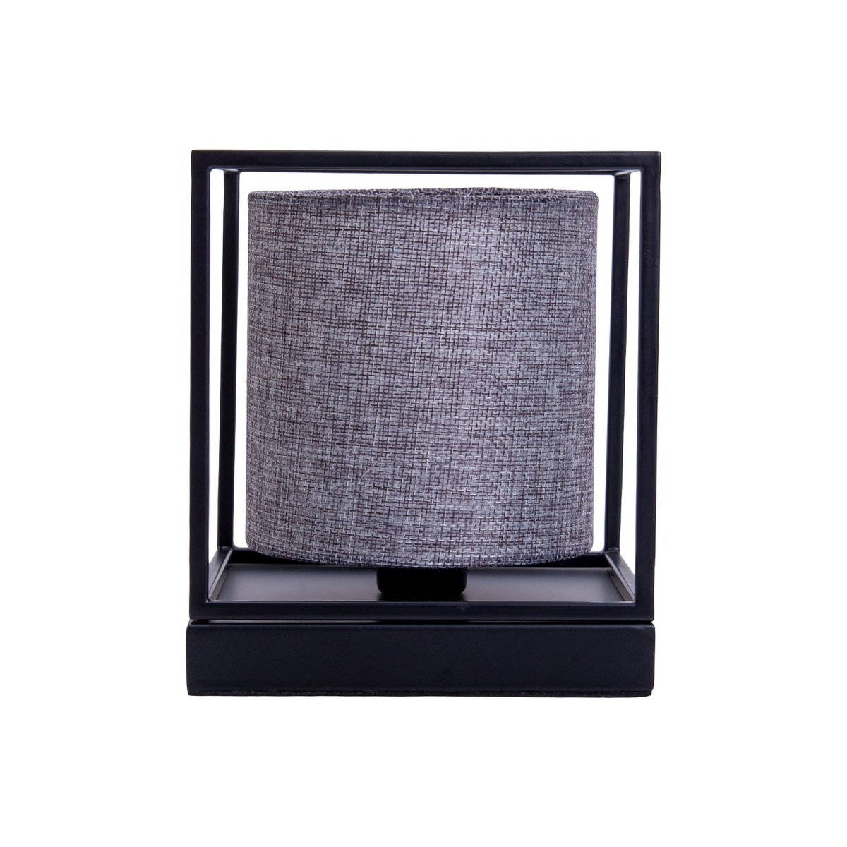 Tafellicht "Beta" grijs gemaakt van metaal met stofscherm in grijs, met E14 -aansluiting, lamp voor woonkamer, eetkamer, gang en kantoor, 15 x 15 x 17 cm