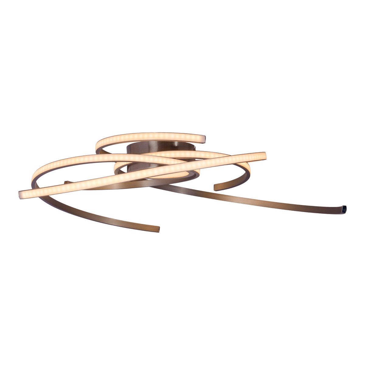 LED-plafondlamp "Radon" in satijnen nikkel gemaakt van metaal en plastic, met stevig ingebouwde LED's Ø 57 cm