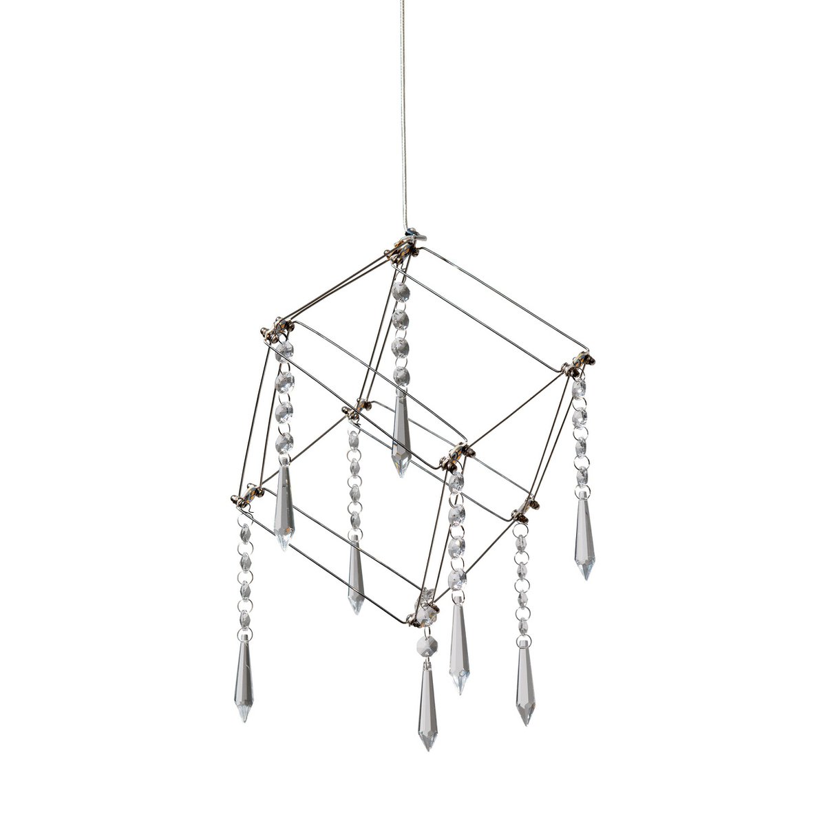 LED -hanglamp "Araneus" metaal en plastic in chroom, met stevig gebouwd -in LED's, dobbelstenen op de zijlengte ongeveer 15 cm, verlichting voor woonkamer, eetkamer of kantoor