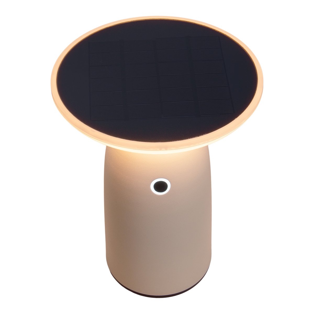 LED Solar Lamp "ADA" Wit voor de externe LED -tafellamp gemaakt van metaal en plastic, met stevig geïnstalleerde LED's, zonnelamp 22,5 x 16 cm