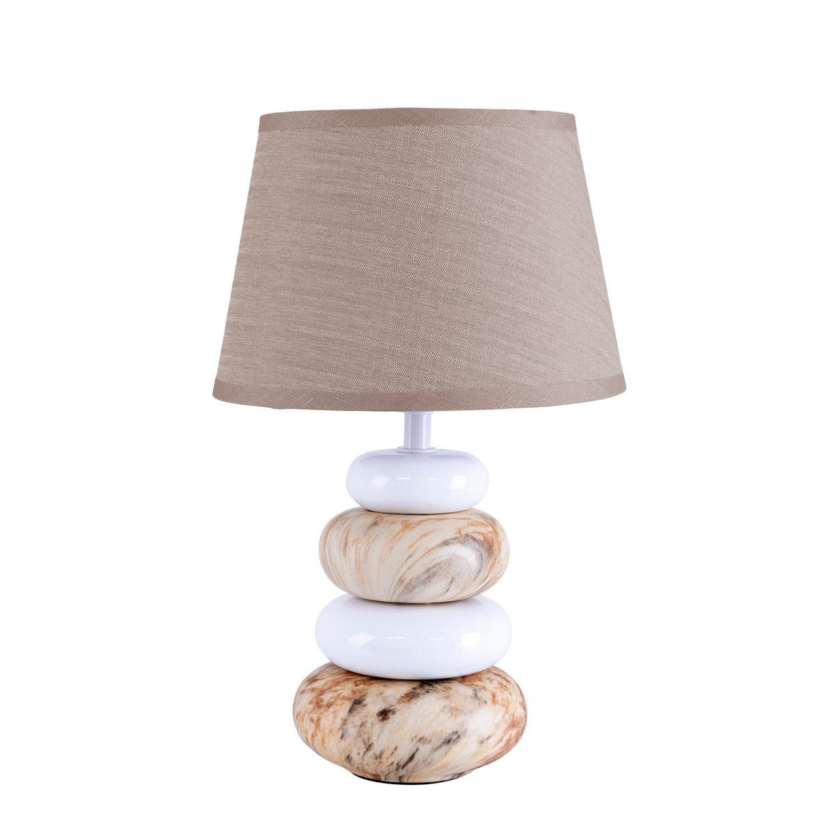 Keramische tafellamp "Stoney", keramische tafellamp in bruin, met E14 -aansluiting, tafellamp voor eetkamer, woonkamer, gang of kantoor, of als een bedlamp, 31 cm hoog