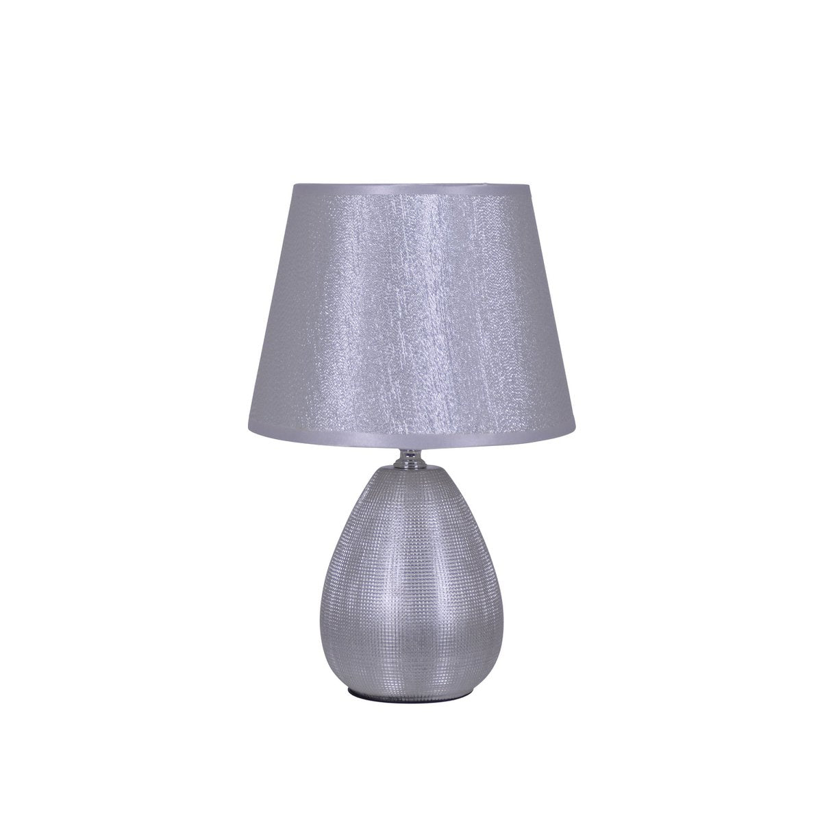 Keramische tafellamp H: 31 cm "Simply Ceramics", tafellamp gemaakt van keramiek, zilver, met E14 -aansluiting, voor eetkamer, woonkamer, gang of kantoor, 31 cm hoog