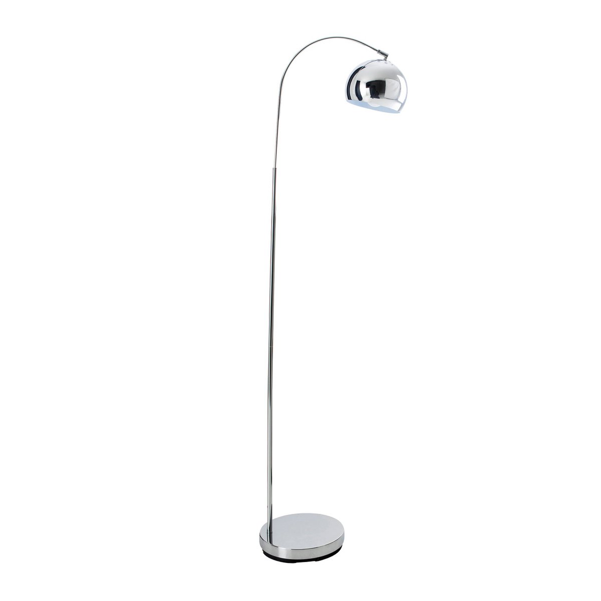 Staande lamp "stijl", retro klassieke vloerlamp met boog gemaakt van chroomkleurig metaal met, E27-aansluiting, 146 cm hoog, ideaal voor eetkamer, woonkamer en kantoor.