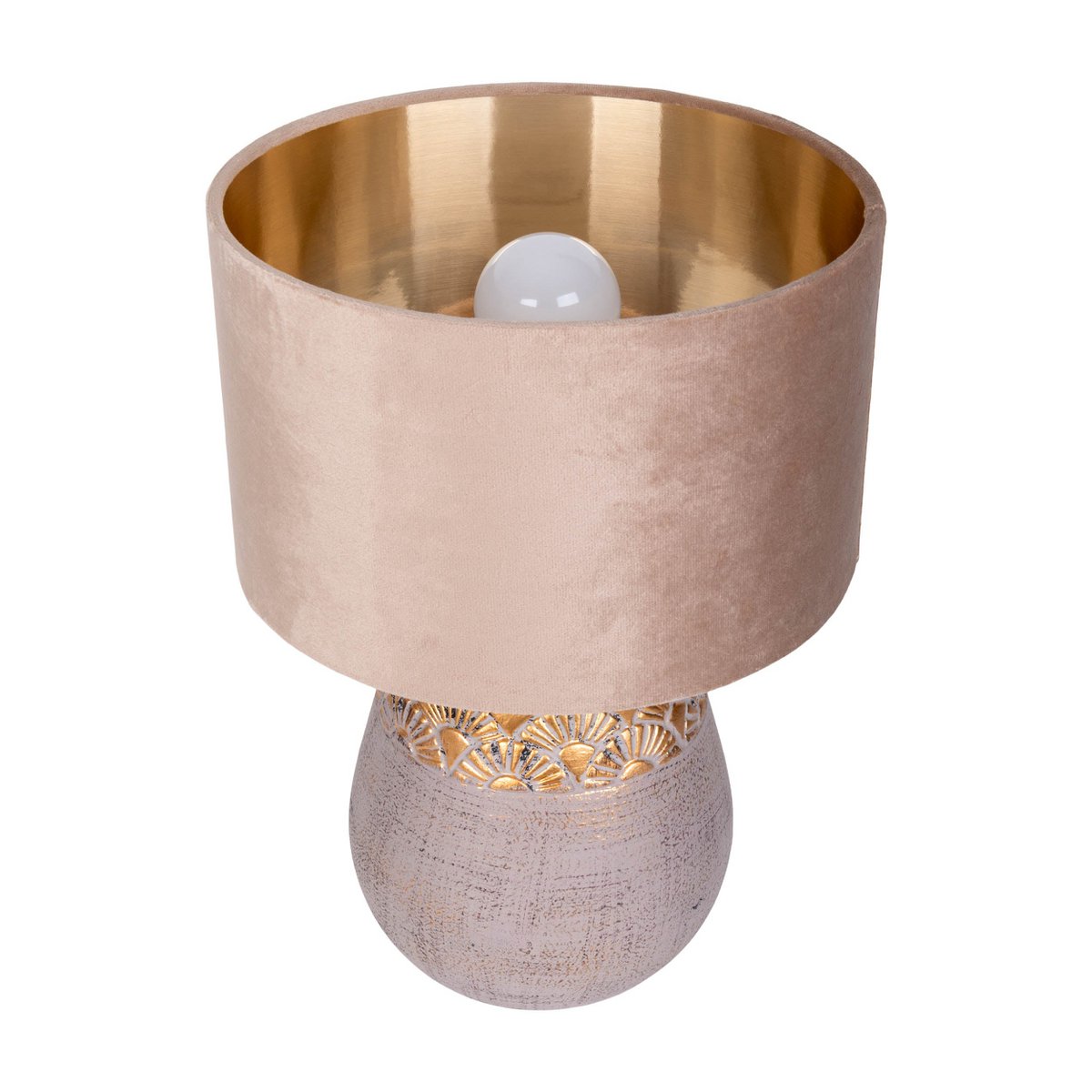 Keramische tafellamp "Bronco", tafellamp, keramiek, beige/grijs/goud, met E14 -aansluiting, voor eetkamer, woonkamer, gang of kantoor, 39 cm hoog