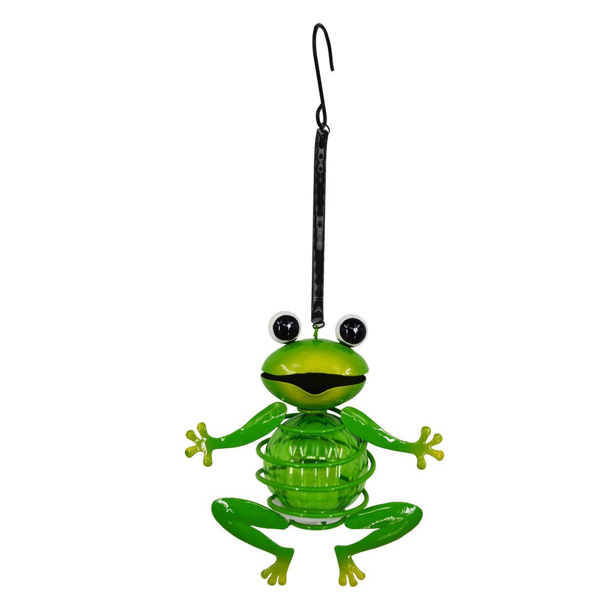 2 Set Solar-Deco Hanglight "Frosch" ca. 20 en 66 cm hoog, gemaakt van geschilderd. Dawn Sensor;
