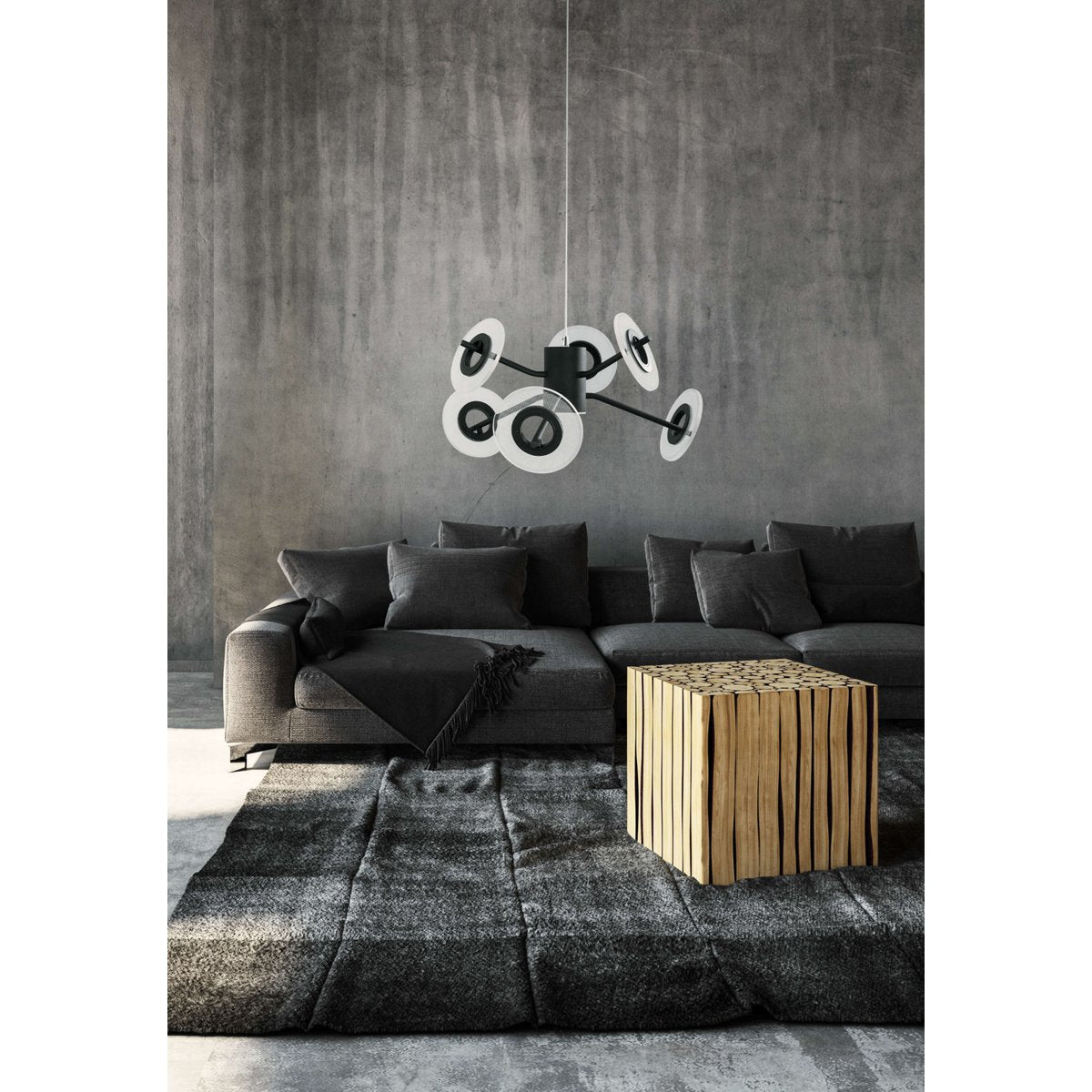 Led hanglamp "discus" gemaakt van zwart metaal en wit plastic met stevig gebouwd -in LED's, hangende lamp voor eetkamer, woonkamer, gang of kantoor met een Øvon ca. 57 cm