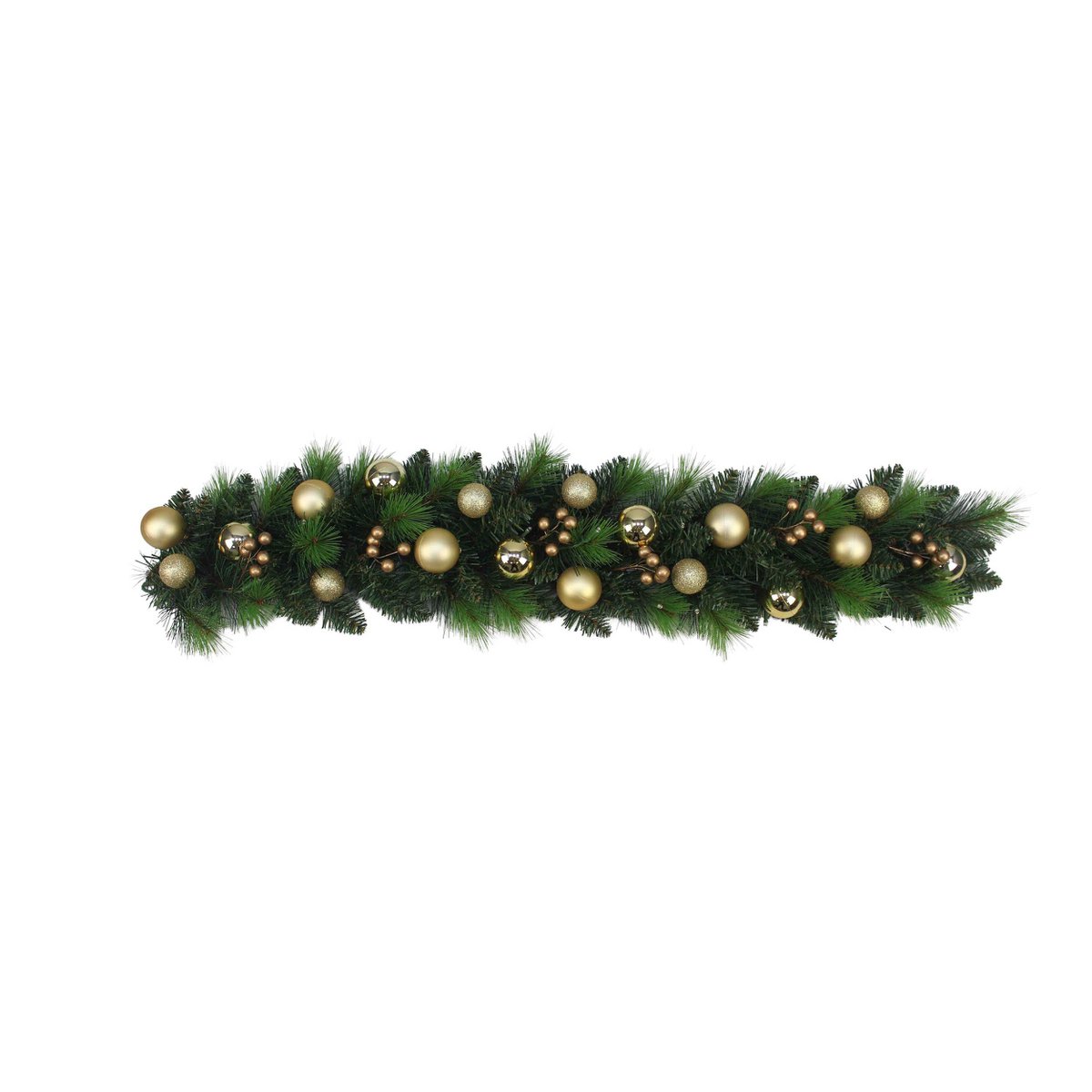 LED Kerst Tendril "Noel" Outdoor Decoratie gemaakt van metaal en plastic in groen en goud, met stevig ingebouwde LED's